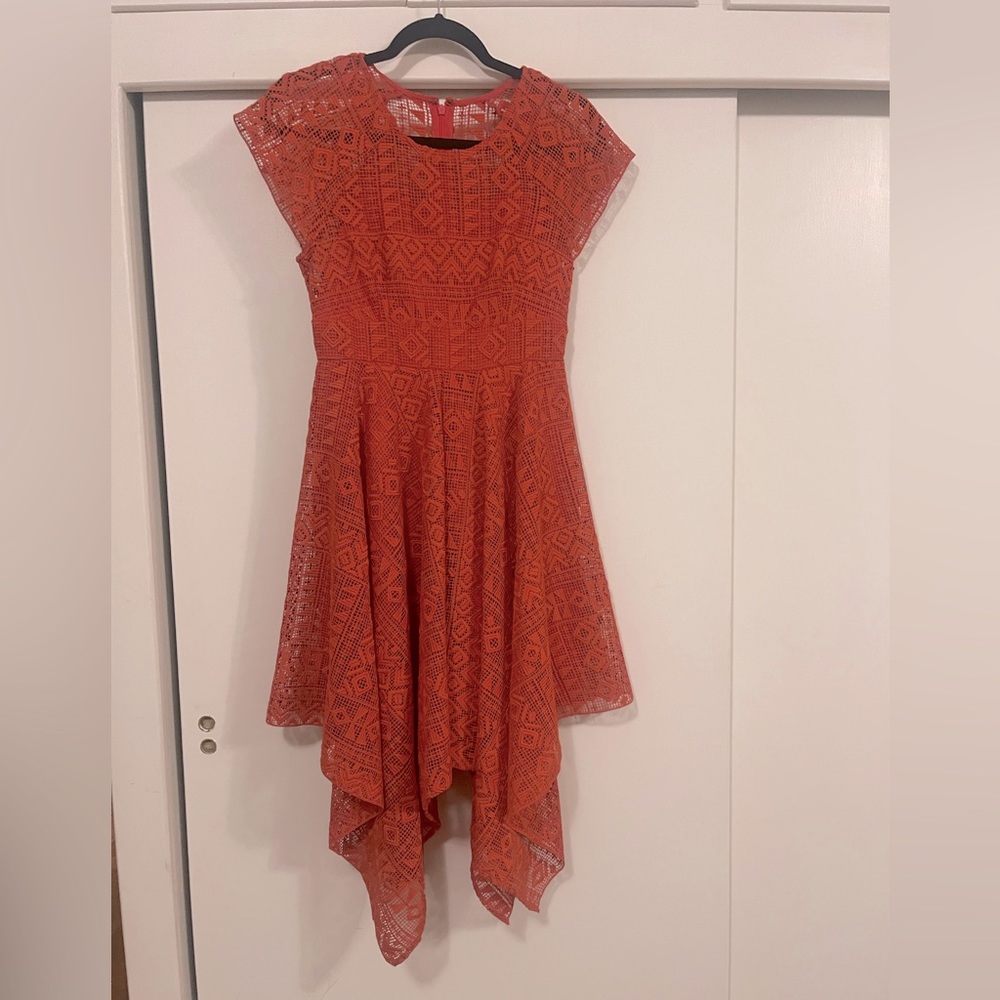 Anthropologie Maeve  Prima Lace Burnt Orange Dress